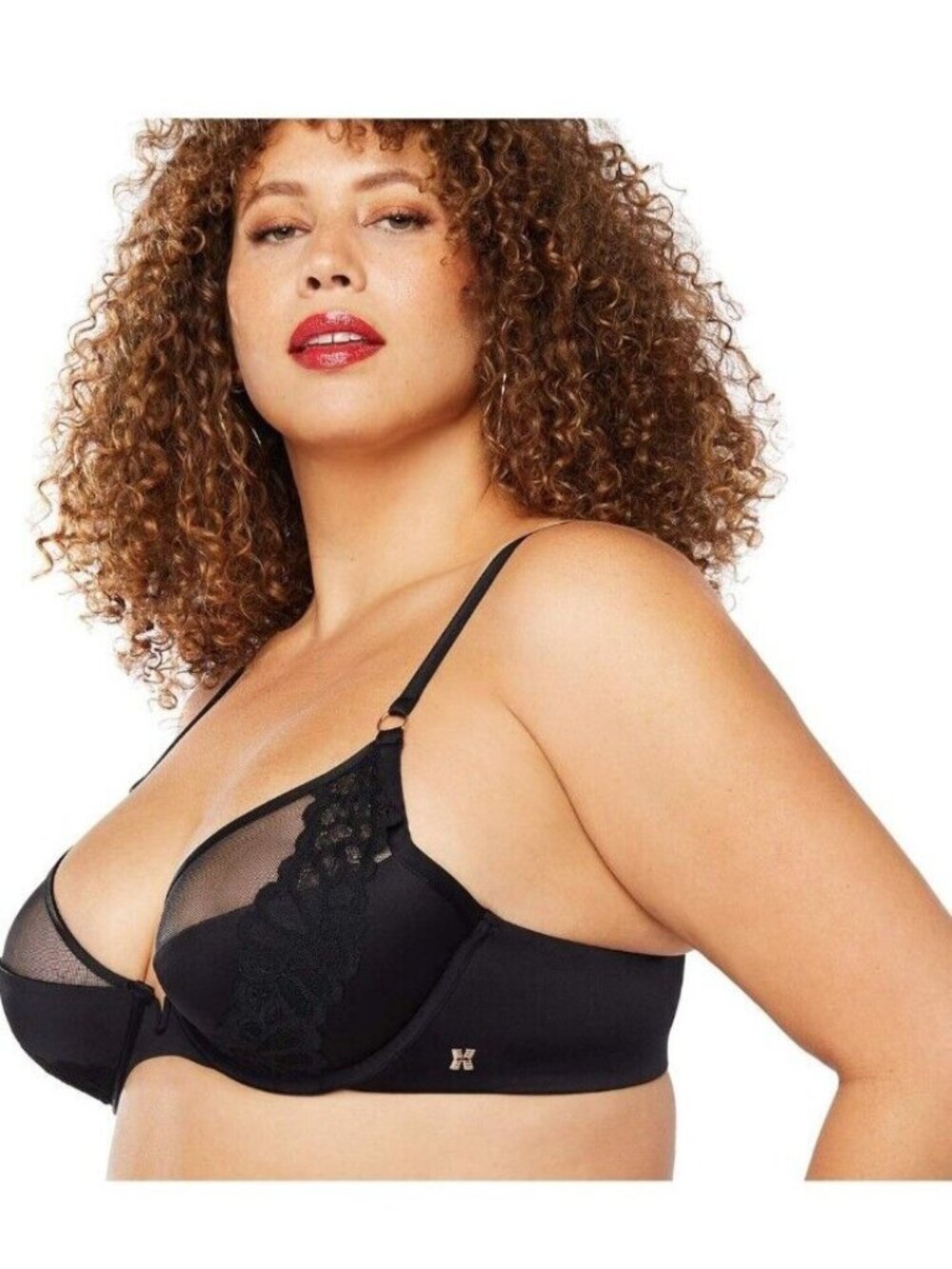 Savage X Fenty Not Sorry Womens 38DD Padded Half Cup & Lace Underwire Black NWT